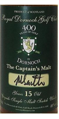 Royal Dornoch 15yo The Captain's Malt Royal Dornoch Golf Club 40% 700ml