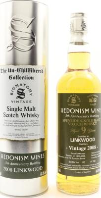 Linkwood 2008 SV Hedonism Wines 5th Anniversary 1st Fill Bourbon Barrel #800055 60.3% 700ml