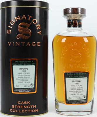 Imperial 1982 SV Cask Strength Collection Refill Sherry Butt #3973 58.3% 700ml