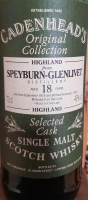 Speyburn 1975 CA Original Collection Selected Cask Oak Cask 46% 700ml