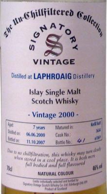 Laphroaig 2000 SV The Un-Chillfiltered Collection Refill Butt 46% 700ml