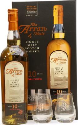 Arran Stone Label Giftbox With Glasses 10yo 46% 700ml