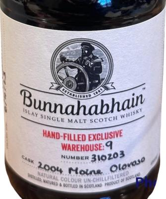 Bunnahabhain 2004 Hand filled exclusive warehouse edition moine oloroso 53.9% 200ml