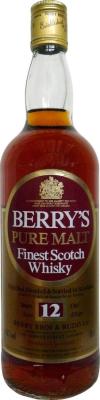Berry's Pure Malt 12yo BR Finest Scotch Whisky Distributor Aux Planteurs Reunis S.A. AV. Reller 22 1800 Vevey 43% 750ml