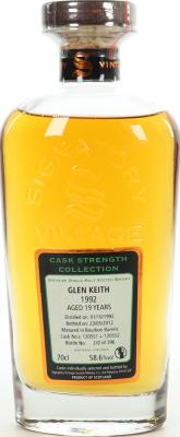 Glen Keith 1992 SV Cask Strength Collection Bourbon Barrel 120551 + 52 58.6% 700ml