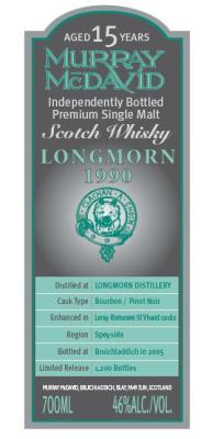 Longmorn 1990 MM Bourbon Pinot Noir Casks 46% 700ml