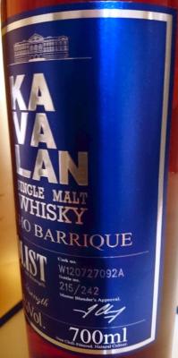 Kavalan Solist Vinho Barrique W120727092A 57.1% 700ml