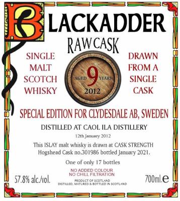 Caol Ila 2012 BA Bourbon Hogshead Clydesdale AB 57.8% 700ml