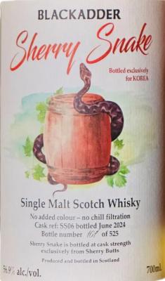Single Malt Scotch Whisky Sherry Snake BA Korea Exclusive 56.9% 700ml