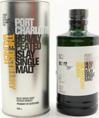 Port Charlotte BC: 02 2007 The Distillery Valinch 1st Fill Bourbon #1410 62% 500ml