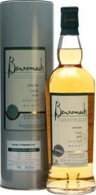 Benromach 2003 Cask Strength 1st Fill Bourbon Barrels 497 504 59.4% 700ml