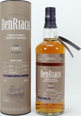 BenRiach 1991 Single Cask Bottling Batch 16 Rum Barrel #1865 50.3% 700ml