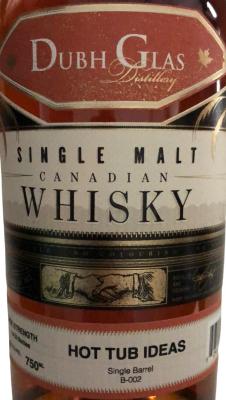 Dubh glass Hot Tub Ideas Single Malt Canadian Whisky 100L re-coopered ex-bourbon barrel B-002 68% 750ml