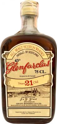 Glenfarclas 21yo Co. Import Pinerolo Torino Italy 43% 750ml