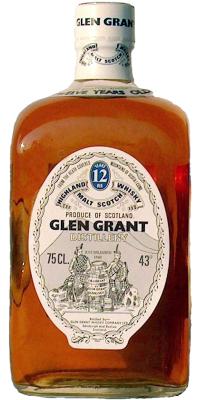 Glen Grant 12yo square bottle short neck white cap 43% 750ml
