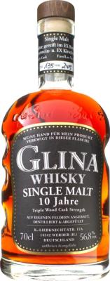 Glina Whisky 10yo Triple Wood Cask Strength Ex-Bordeaux Ex-Port Ex-Kirschwein 56.2% 700ml