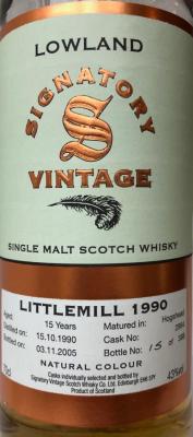 Littlemill 1990 SV Vintage Collection Hogshead 2984 43% 700ml