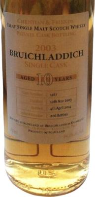Bruichladdich 2003 IS&m Private Cask Bottling 10yo #1167 64.5% 700ml