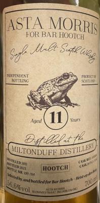 Miltonduff 2011 AM Hootch Wine cask Bar Hootch Heist-op-den-Berg 56.6% 700ml