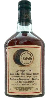 Bunnahabhain 1979 SV Vintage Collection Dumpy Sherry Cask #3191 KaDeWe 55% 700ml