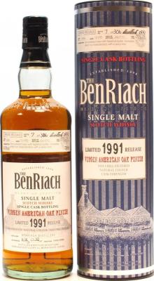 BenRiach 1991 Single Cask Bottling Batch 7 Virgin Oak Hogshead #4389 54.9% 700ml