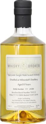 Miltonduff 2009 WhB 8yo 1st Fill Bourbon Barrel #701513 54% 700ml