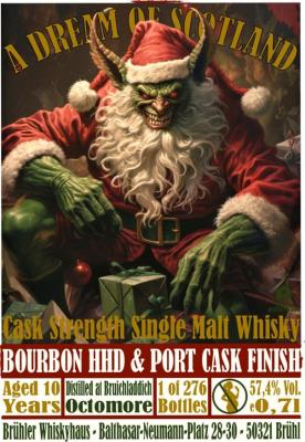 Octomore 10yo BW A Dream of Scotland Holly Islay Christmas Bourbon HHD & Port Finish 57.4% 700ml