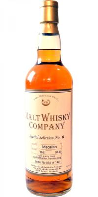 Macallan 1991 MWC Special Selection No. 6 Refill Sherry Cask 46% 700ml