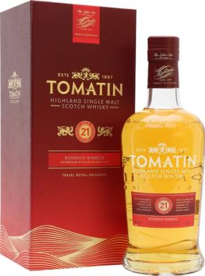 Tomatin 21yo 1st Fill Ex-Bourbon Barrels Travel Retail Exclusive 46% 700ml