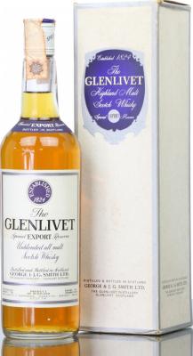 Glenlivet Special Export Reserve Unblended all malt Scotch Whisky Baretto Import 43% 750ml