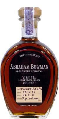 Abraham Bowman 2001 Virginia Limited Edition Whisky Small Batch American Oak 68.2% 750ml