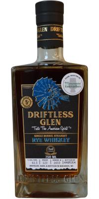 Driftless Glen 5yo Single Barrel Straight Rye Whisky Monumental Enterprises 61.5% 750ml
