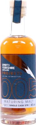 Spirit of Yorkshire Distillery Distillery Projects 005 Maturing Malts #109 46% 500ml