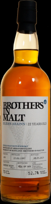 Arran 1997 BiM Eilean Arainn Sherry Butt #289 Private cask 52.7% 700ml