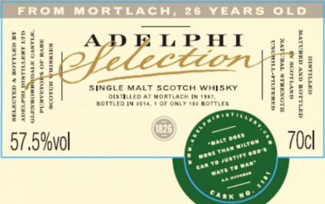 Mortlach 1987 AD Selection 26yo #3101 57.5% 700ml