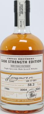Longmorn 1986 Chivas Brothers Cask Strength Edition Batch LM 17 001 58.2% 500ml