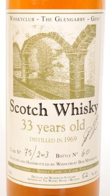 Scotch Whisky 1969 the Whiskyclub the glengarry gent 52% 700ml