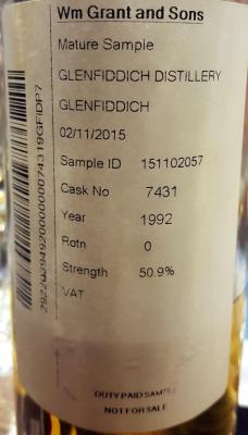 Glenfiddich 1992 Mature Sample 7431 50.9% 700ml