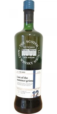 Glen Scotia 2005 SMWS 93.103 Last of the summer grime 1st Fill Ex-Bourbon Barrel 62.3% 700ml