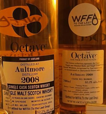 Aultmore 2008 DT 12yo Bourbon 3 months Octave #9529083 WFFA To the Last Drop 52.2% 700ml