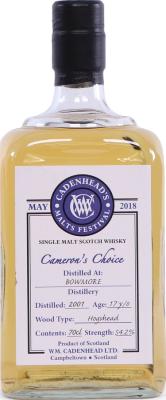 Bowmore 2001 CA Malts Festival Cameron's Choice 54.2% 700ml