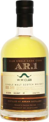 Arran 2005 American Oak Cask 19 W.W.CLUB Shanghai China 57.7% 700ml