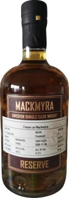 Mackmyra Reserve Swedish Single Cask Whisky Ex Cognac Vanner av Mackmyra 51.2% 500ml