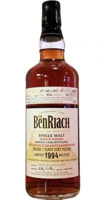 BenRiach 1994 Single Cask Bottling Peated Tawny Port Finish #3585 49.6% 700ml