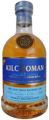 Kilchoman 2013 100% Islay Single Bourbon Cask Bourbon 430 2013 Whisk-e's 20th Anniversary 56.9% 700ml