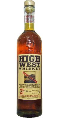 High West 21yo Rocky Mountain Rye Reused Cooperage 46% 750ml