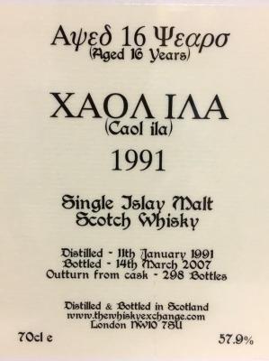 Caol Ila 1991 SMS Greek Label 57.9% 700ml