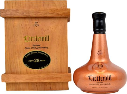 Littlemill 28yo Copper dumpy bottle in wooden box 51.2% 700ml