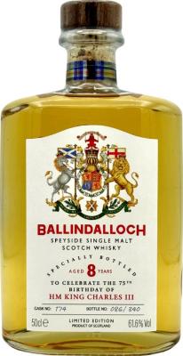 Ballindalloch 2015 Ex-Bourbon To Celebrate The 75th Birthday Of HM King Charles III 61.6% 500ml