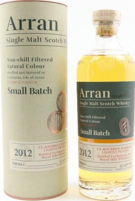 Arran 2012 Small Batch Ex-Bourbon Barrels Lightly Peated Royal Mile Whiskies 57.4% 700ml